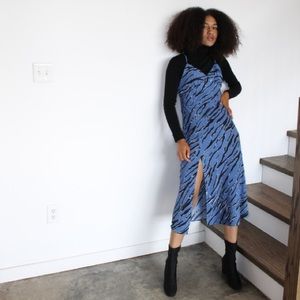 Zebra print slip dress